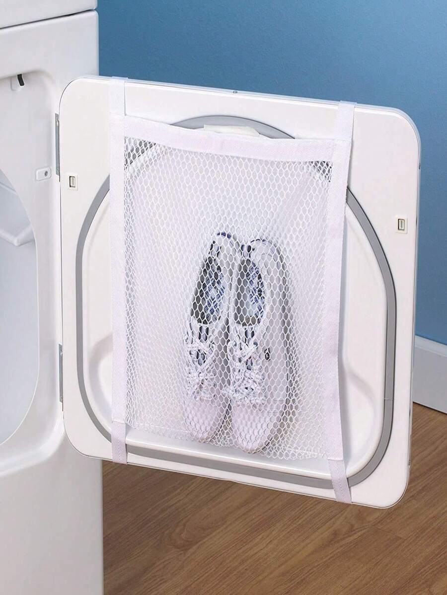 3-Pack Sneaker Drying Bags with Elastic Straps – Shoe Laundry Net for Washing Sneakers, White