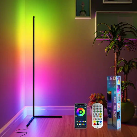 LED Corner Floor Lights - 16Million DIY Color Changing, RGB Smart Modern Lights (adjustable 56 Inches About 142cm)