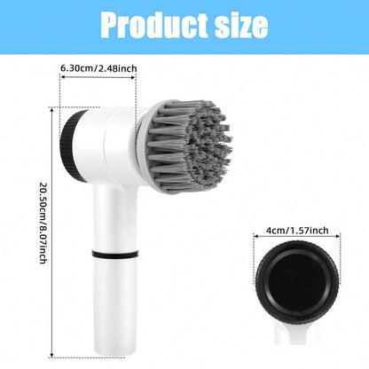 Cordless Electric Spin Scrubber with 5 Attachments – 1200mAh Powerful Cleaning Brush for Kitchen, Bathroom, and Windows