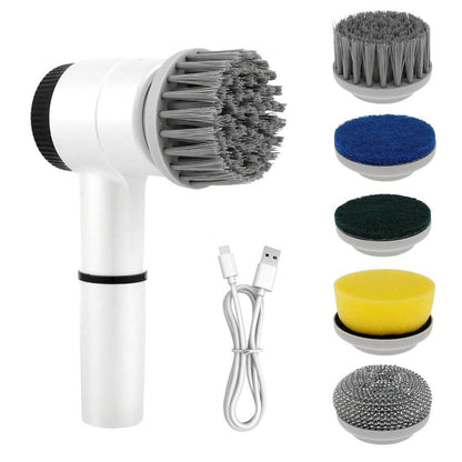 Cordless Electric Spin Scrubber with 5 Attachments – 1200mAh Powerful Cleaning Brush for Kitchen, Bathroom, and Windows