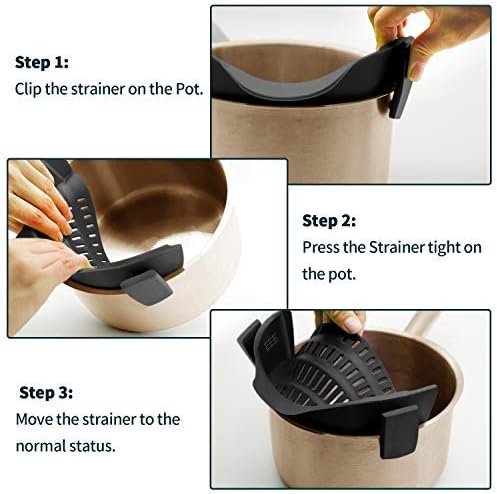 Silicone Strainer for All Pots & Pans, Clip On, Kitchen Gifts CA Ticaret