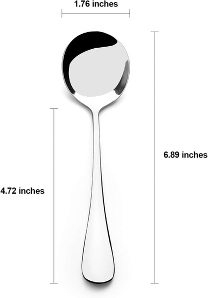 8 Pack Soup Spoons, Stainless Steel, 6.9" CA Ticaret