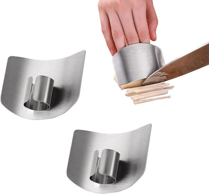 Stainless Steel Finger Guards (2 Pcs) - Safe Cutting and Slicing Kitchen Tool to Protect Your Fingers