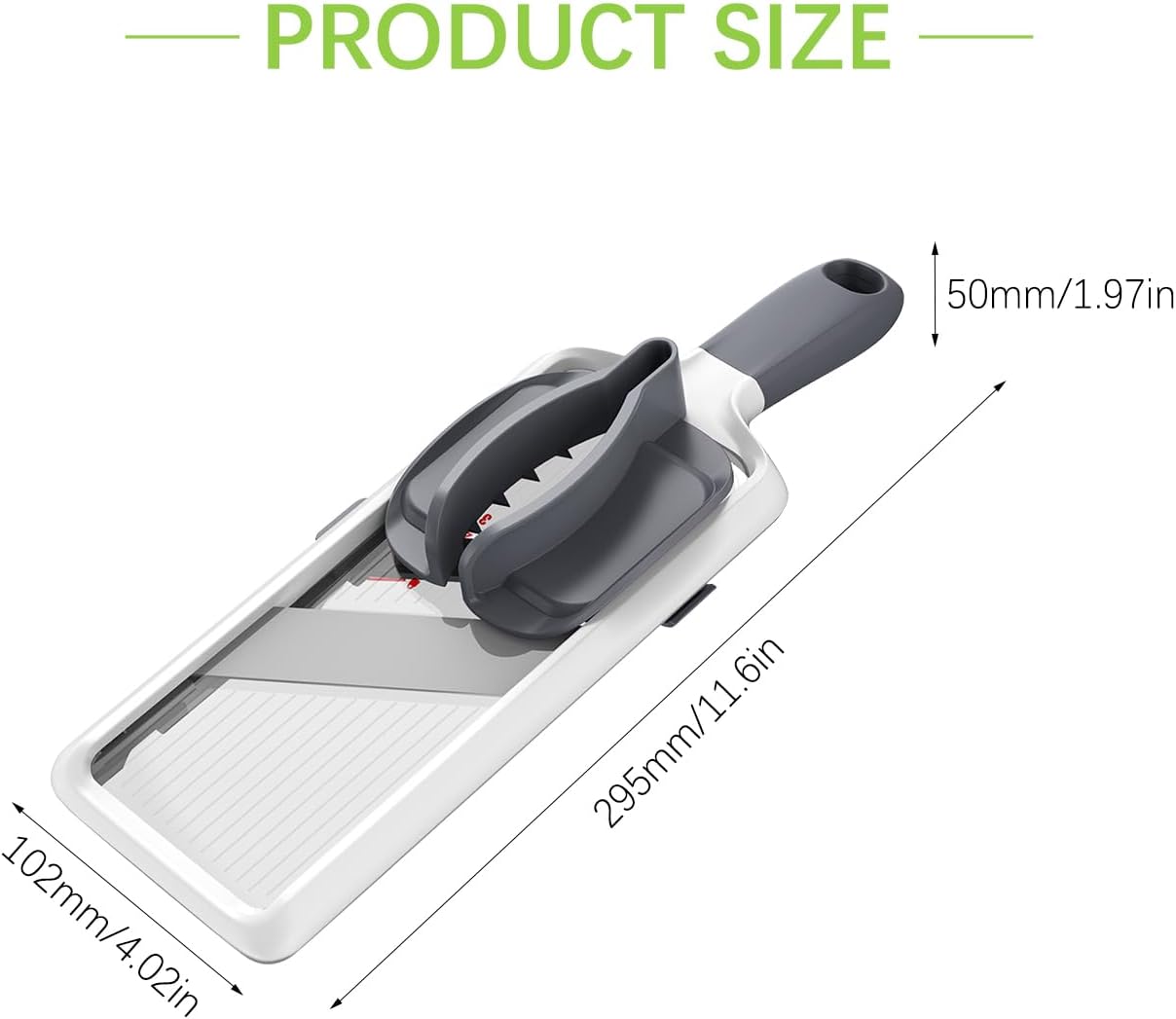 Mandoline Slicer, Multipurpose Vegetable Slicer, Stainless Steel Blade with Easy-grip Fruit Cutter (11.9"L x 4.05"W x 1.96"H) CA Ticaret