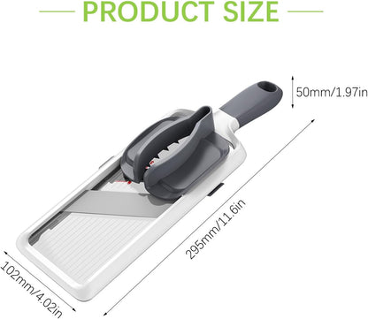 Mandoline Slicer, Multipurpose Vegetable Slicer, Stainless Steel Blade with Easy-grip Fruit Cutter (11.9"L x 4.05"W x 1.96"H) CA Ticaret