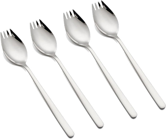 Spork for All, 4 PCS Spork Stainless Steel, Spork for Fruit Appetizer Dessert (9.17 x 2.52 x 1.42 inches) CA Ticaret