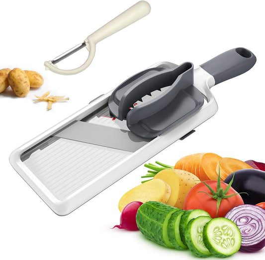 Mandoline Slicer, Multipurpose Vegetable Slicer, Stainless Steel Blade with Easy-grip Fruit Cutter (11.9"L x 4.05"W x 1.96"H) CA Ticaret