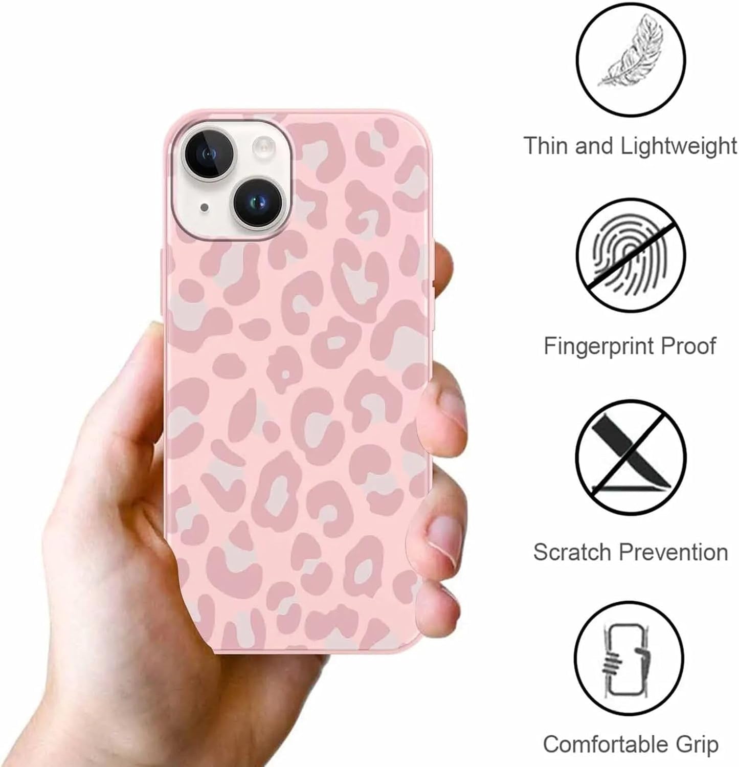 Leopard Print Phone Case - 3 Pack Cute Cheetah Print for iPhone 13/14 6.1" Phone Case, Soft Silicone Slim TPU Shockproof Protective Fundas for Women Girls