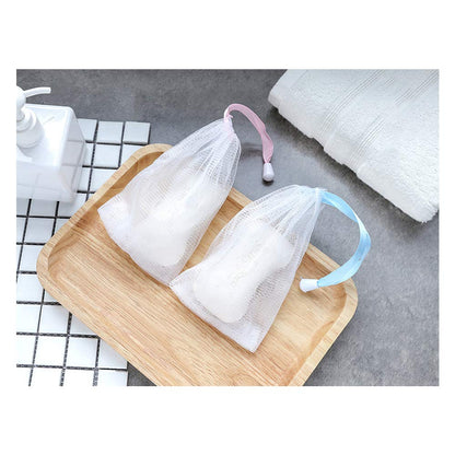 Soft Mesh Soap Bags for Shower - 7-Pack Drawstring Pouches for Foaming and Drying, Conveniently Hangable Soap Saver