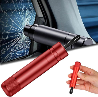 2-in-1 Emergency Escape Tool: Car Safety Hammer with Window Breaker and Seat Belt Cutter - Essential Life-Saving Device (Red)