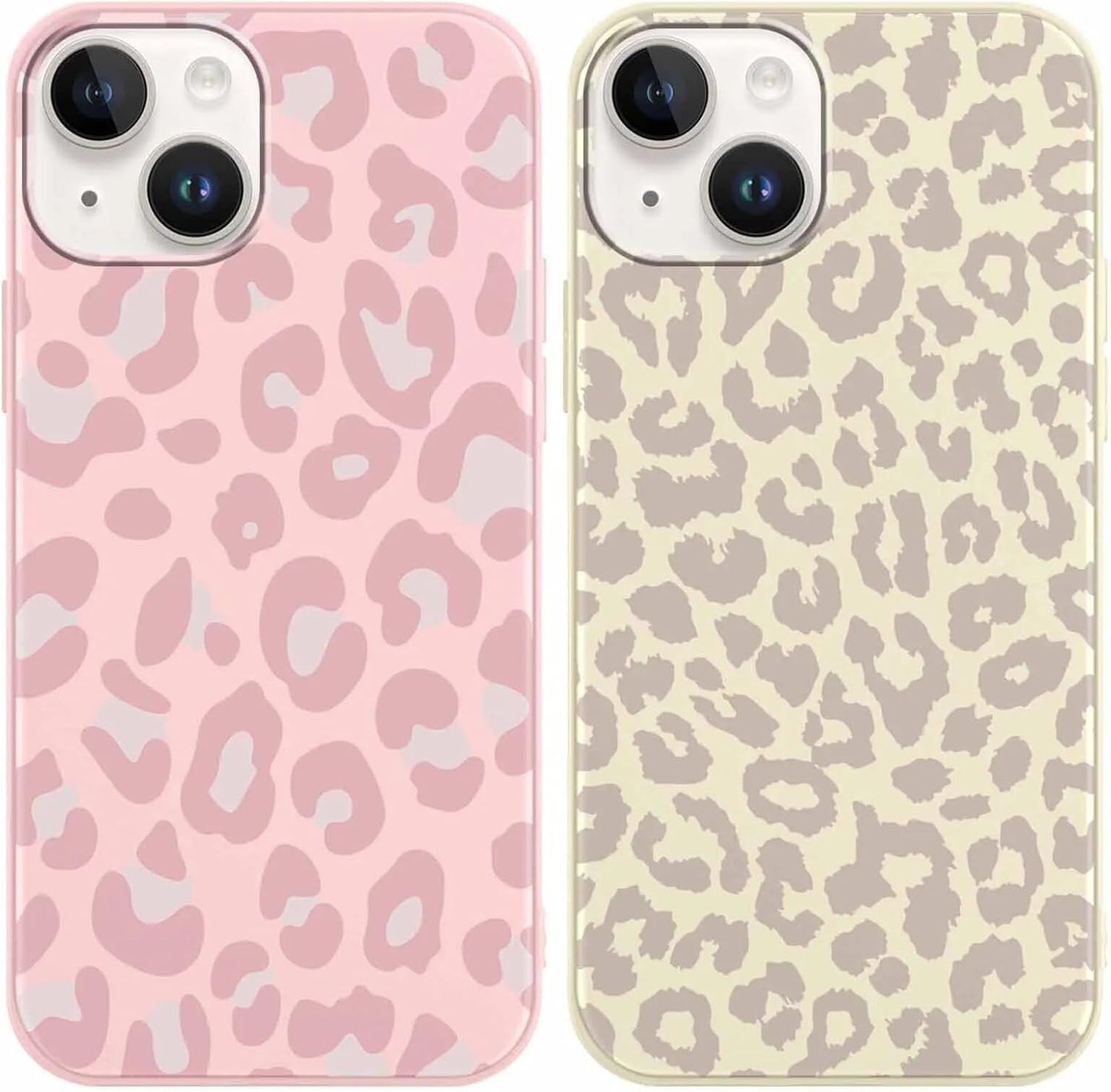 Leopard Print Phone Case - 3 Pack Cute Cheetah Print for iPhone 13/14 6.1" Phone Case, Soft Silicone Slim TPU Shockproof Protective Fundas for Women Girls