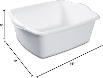 White Washing Up Bowl, Plastic, 12 QT CA Ticaret