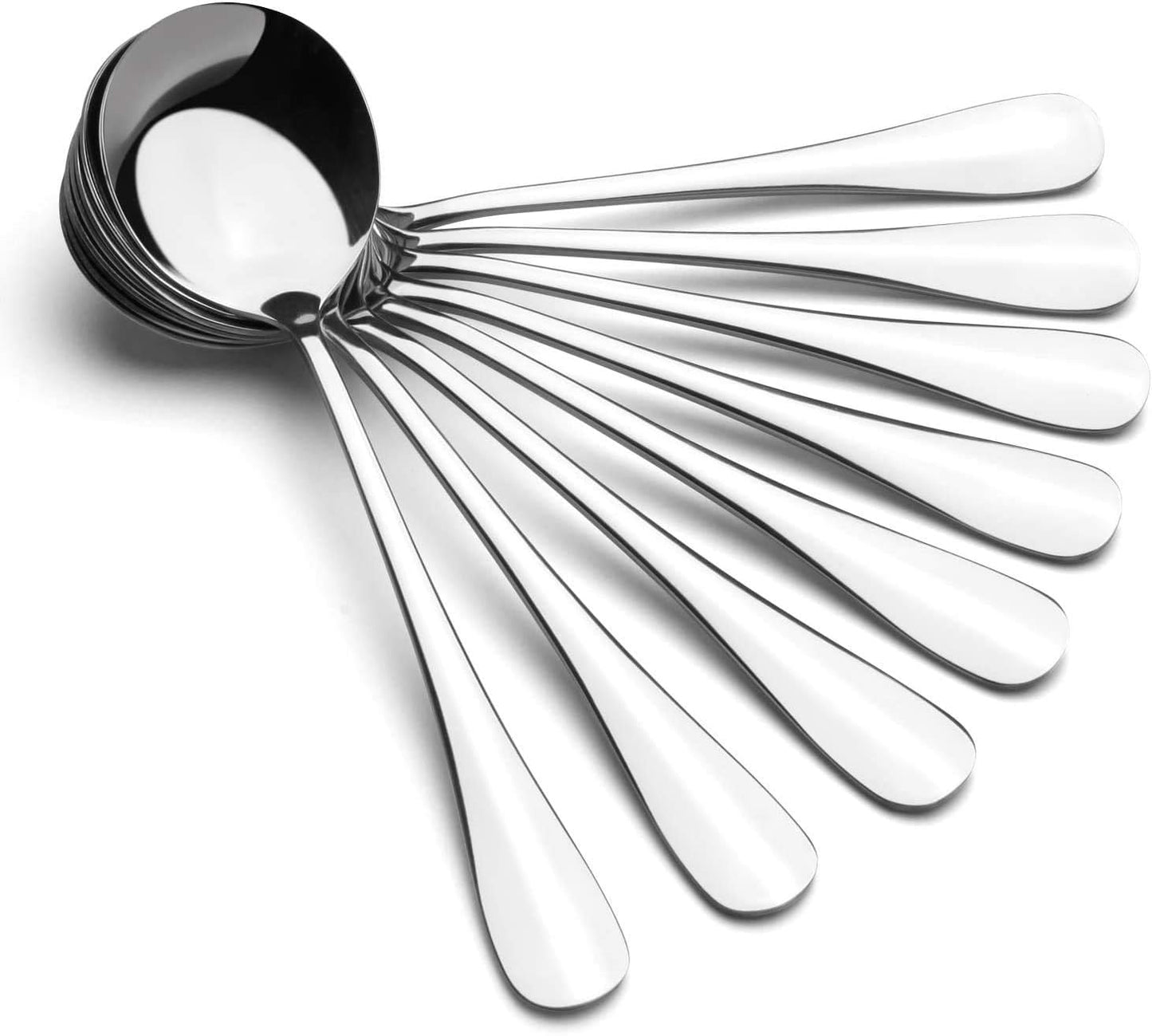 8 Pack Soup Spoons, Stainless Steel, 6.9" CA Ticaret