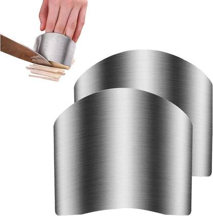 Stainless Steel Finger Guards (2 Pcs) - Safe Cutting and Slicing Kitchen Tool to Protect Your Fingers