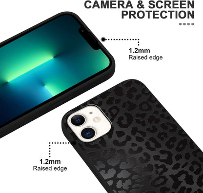 Leopard Print Phone Case - 2 Pack Cute Cheetah Print for Apple iPhone 11 6.1 Inch, Luxury Leopard Pattern Design Soft Silicone Slim TPU Shockproof Protective Bumper Cover for Women Girls - Black & White