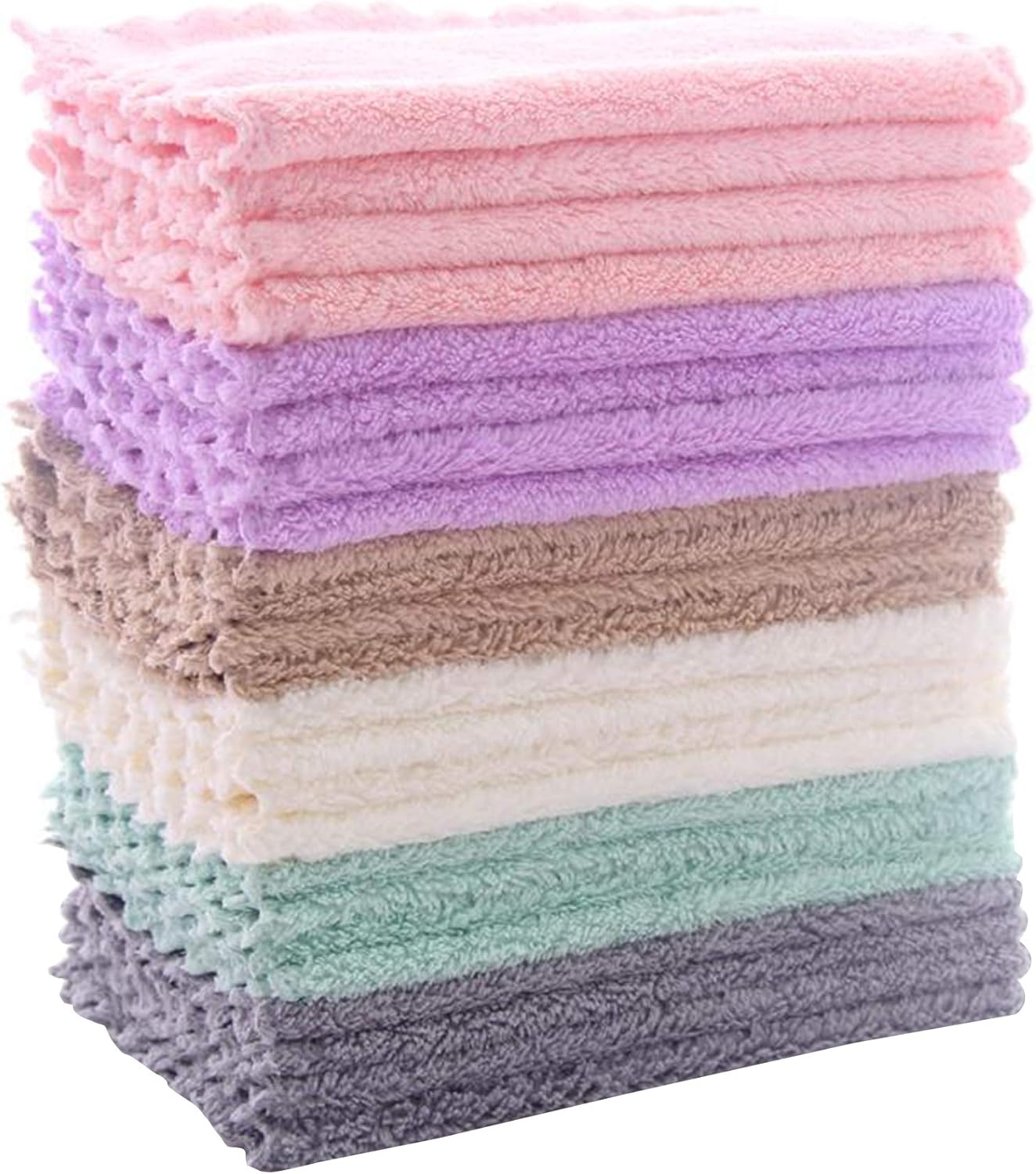 24 Pack Dishcloths, No Odor Kitchen Towels, Absorbent, Fast Drying, Multicolor, 7"x9" CA Ticaret