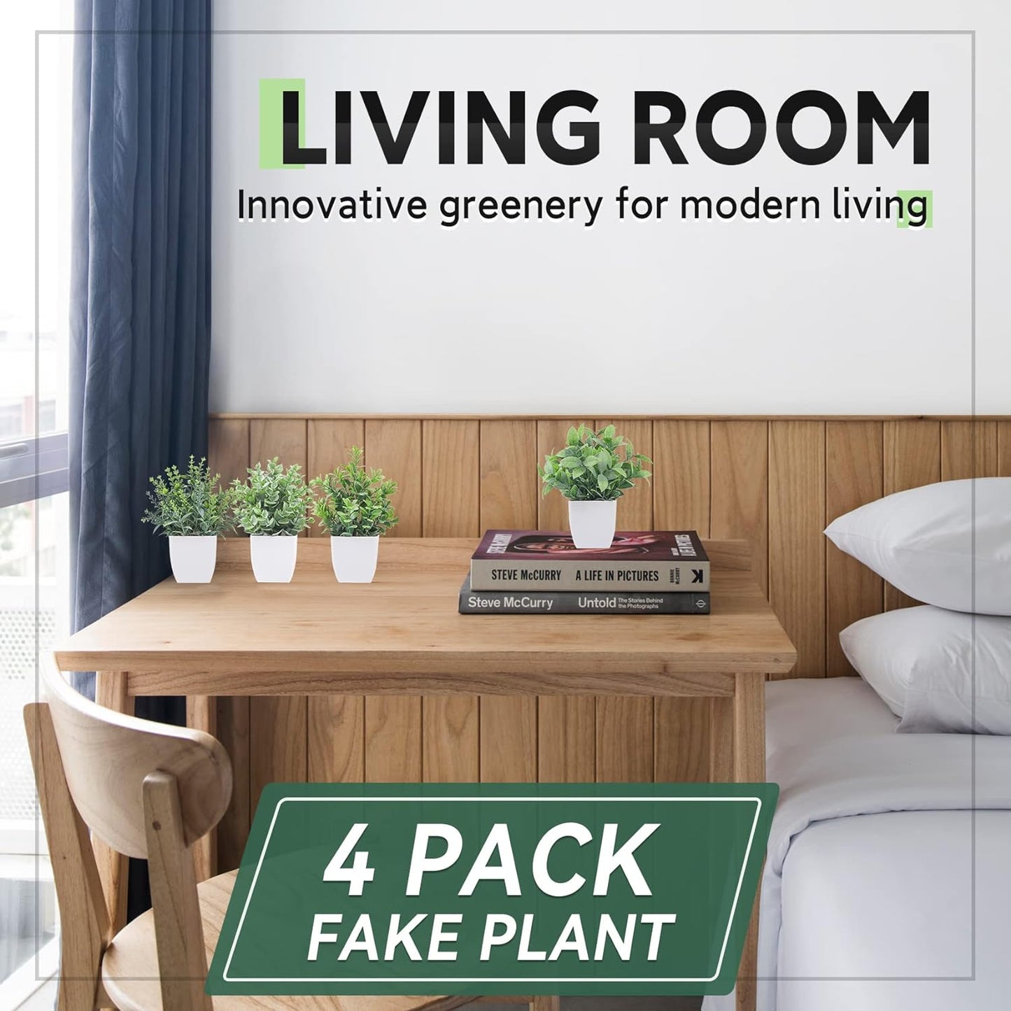 4 Packs Fake Plants Mini Artificial Greenery Potted Plants for Home Decor Indoor Office Table Room Farmhouse CA Ticaret