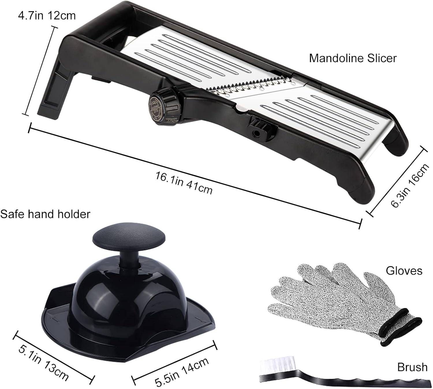 Mandoline Slicer, Stainless Steel Mandoline Vegetable Slicer for Kitchen (16"L x 6"W x 5"H) CA Ticaret