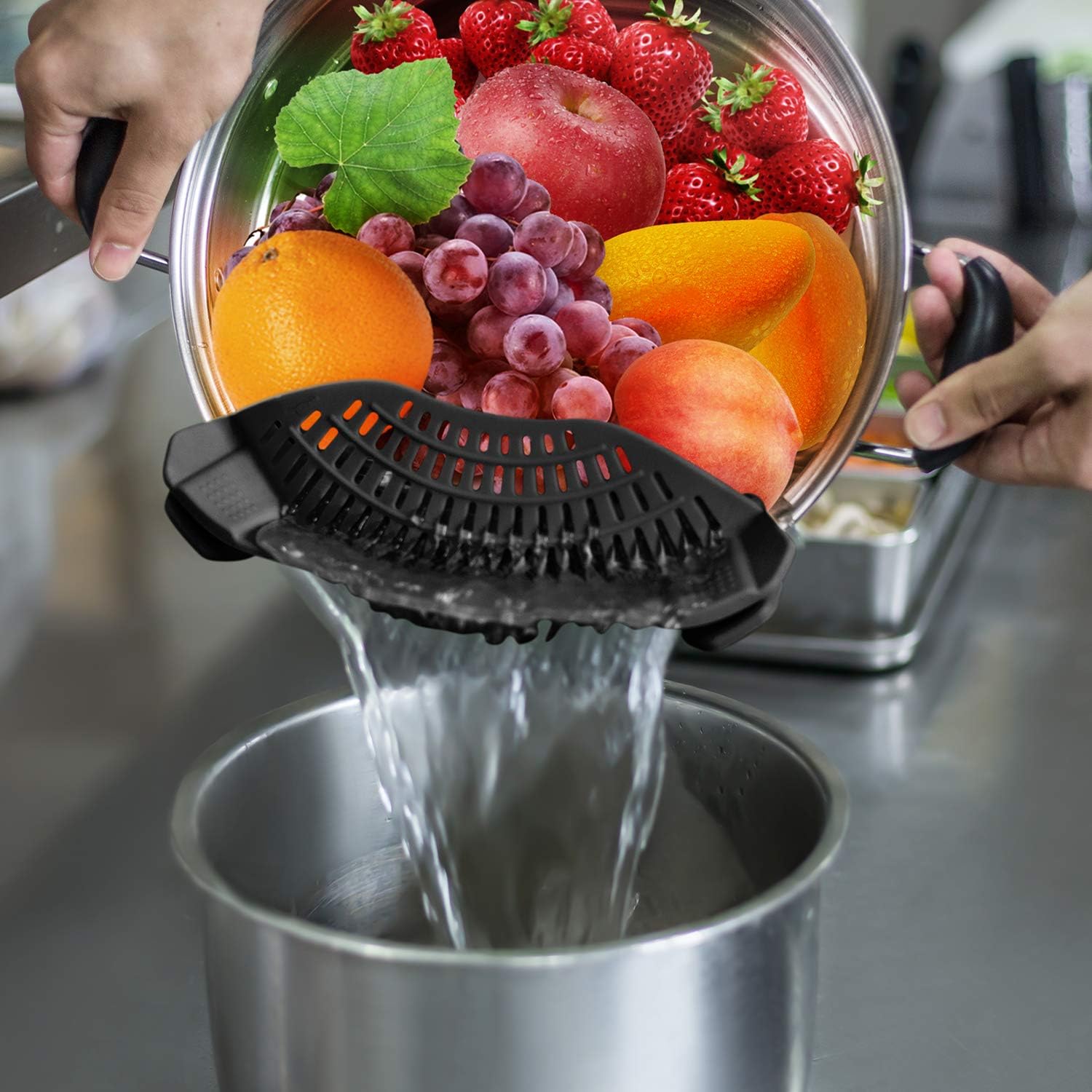 Silicone Strainer for All Pots & Pans, Clip On, Kitchen Gifts CA Ticaret