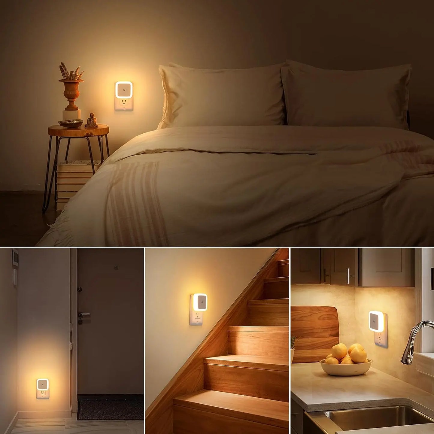 Night Light, Night Lights Plug into Wall 4-Pack, Nightlight Plug in Night Light, Dusk to Dawn Night Lamp Led Night Light for Kids Bedroom, Bathroom, Hallway Warm White CA Ticaret