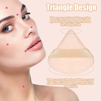 Ladies Makeup Tools, 6 Pieces Powder Puff Face Triangle Sponges for Loose and Setting Powder, Perfect for Flawless Beauty