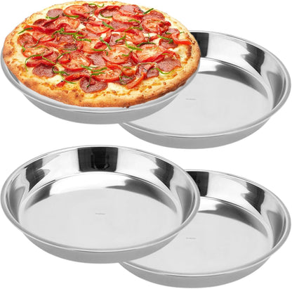 Baking Trays for Pizza, 4 Pack 13" Pizza Sheet, Also Good for Serving, Stainless Steel CA Ticaret