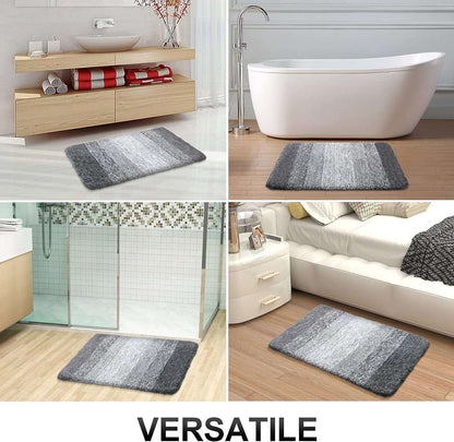 Luxury Bathroom Rug Mat 24x16, Extra Soft and Absorbent Microfiber Bath Rugs, Non-Slip Plush Shaggy Bath Carpet, Machine Wash Dry, Bath Mats for Bathroom Floor, Tub and Shower, Grey CA Ticaret