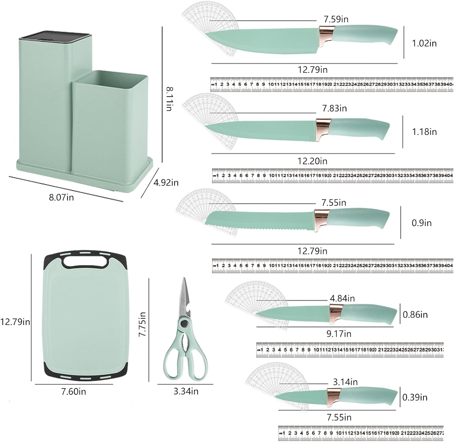 Retro Kitchen, Heat Resistant Silicone Utensils, Silicone Utensils, Set of Cooking Utensils for Kitchen, 19 PCS Set (14.09 x 8.7 x 5.39 inches) CA Ticaret