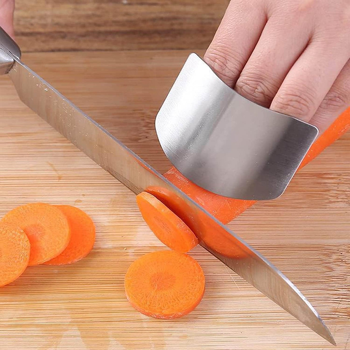 Stainless Steel Finger Guards (2 Pcs) - Safe Cutting and Slicing Kitchen Tool to Protect Your Fingers