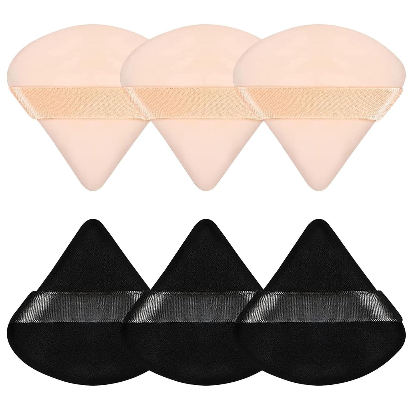 Ladies Makeup Tools, 6 Pieces Powder Puff Face Triangle Sponges for Loose and Setting Powder, Perfect for Flawless Beauty