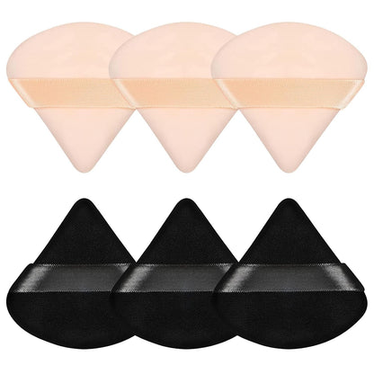 Ladies Makeup Tools, 6 Pieces Powder Puff Face Triangle Sponges for Loose and Setting Powder, Perfect for Flawless Beauty