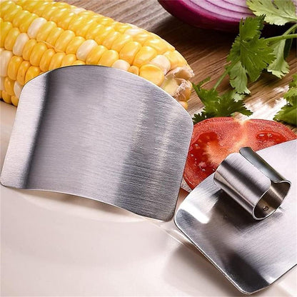 Stainless Steel Finger Guards (2 Pcs) - Safe Cutting and Slicing Kitchen Tool to Protect Your Fingers