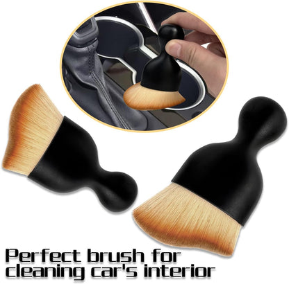 Soft Bristle Car Interior Dust Brush: Auto Detailing Tool for Air Vents, Leather, and Electronics - Scratch-Free Cleaning Accessory