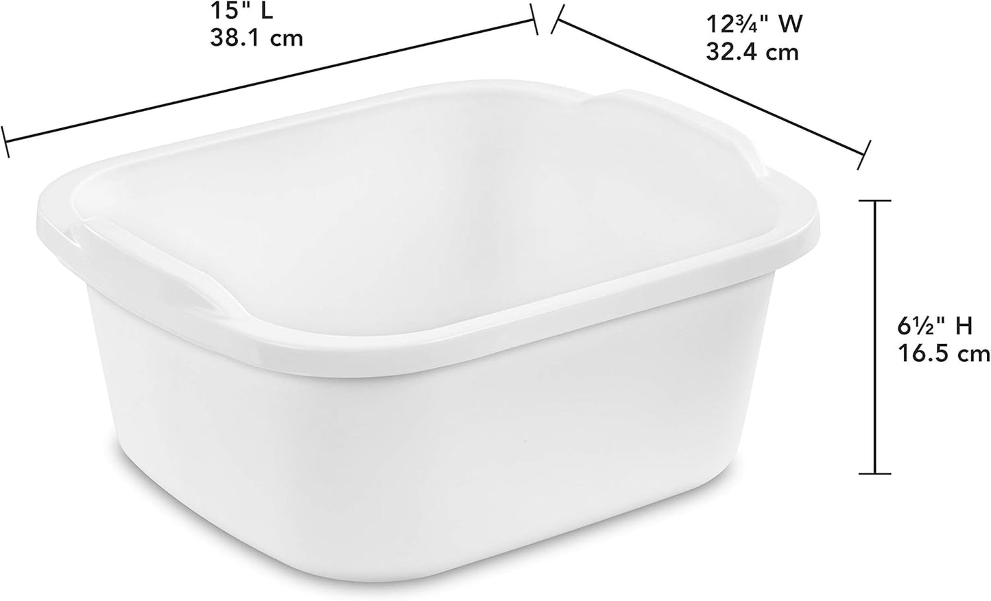 Plastic White Washing Up Bowl, Heavy 12 QT CA Ticaret