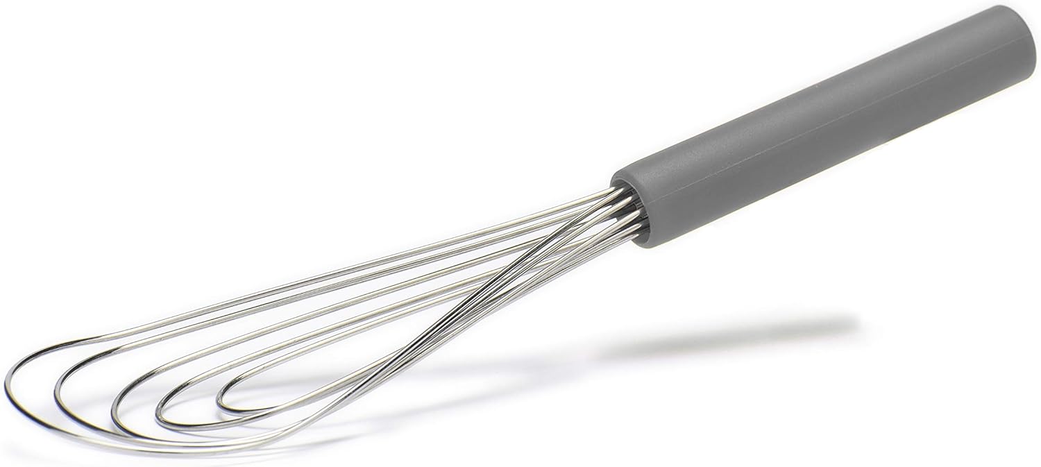 Whisks, Flat Whisk Silicone Handle Non Slip, Kitchen Cooking Whisks (10"L x 2.8"W) CA Ticaret