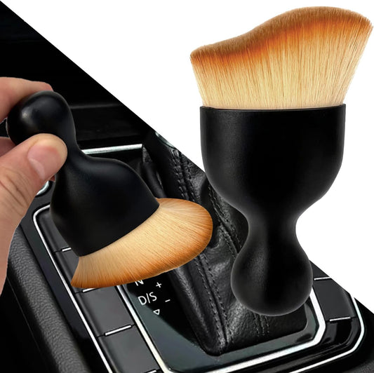 Soft Bristle Car Interior Dust Brush: Auto Detailing Tool for Air Vents, Leather, and Electronics - Scratch-Free Cleaning Accessory