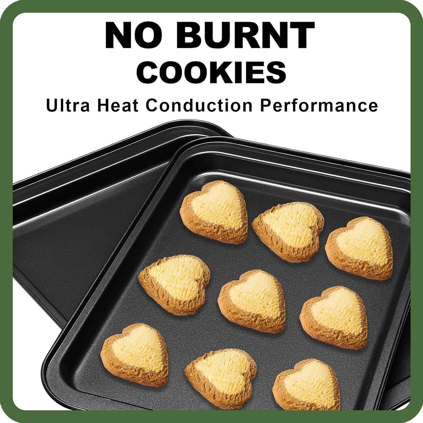 Baking Trays, 3 Pack Baking Trays Set, Baking Sheet for Oven, Non Toxic, Nonstick CA Ticaret