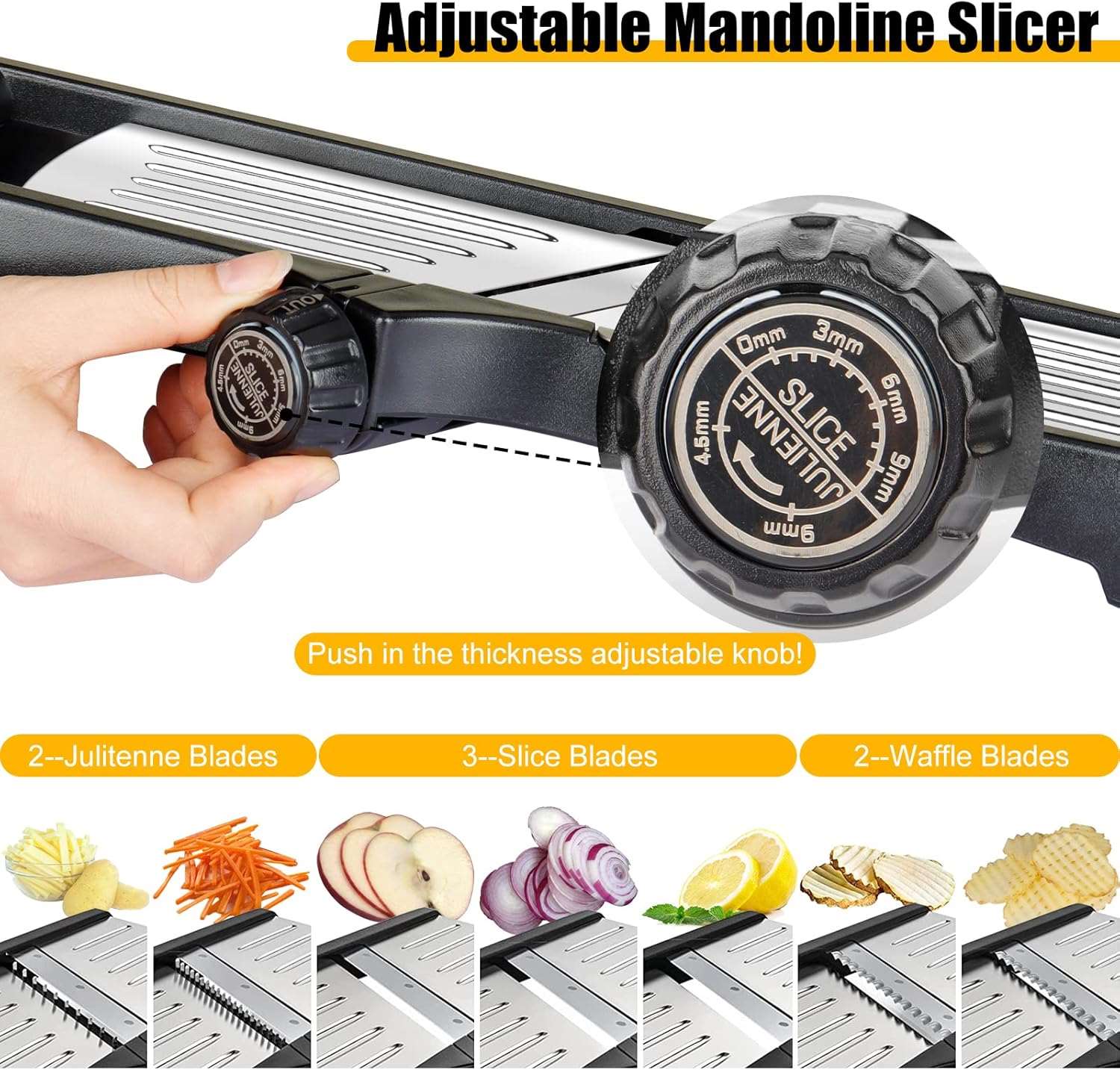 Mandoline Slicer, Stainless Steel Mandoline Vegetable Slicer for Kitchen (16"L x 6"W x 5"H) CA Ticaret