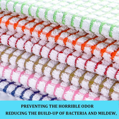 12 Pack Dishcloths, 6 Piece 16"x25", 6 Piece 12"x12", Cotton, Kitchen Towels, Perfect for Cleaning CA Ticaret