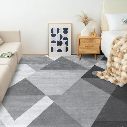 Area Rug 8x10, Modern Washable Area Rug 8x10 - Geometric Non-Slip Soft Rug for Living Room, Bedroom - Non-Shedding Machine Washable Rug, Gray